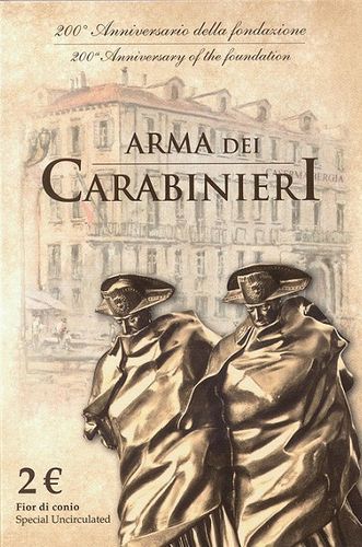 2 Euros Commémorative Italie 2014 Carabinieri Folder