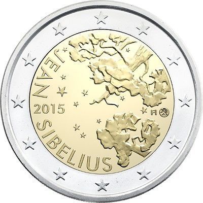 2 Euros Conmemorativos Finlandia 2015 Jean Sibelius Unc