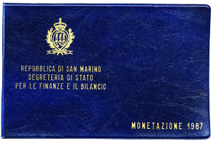 Cartera San Marino 1987 Oficial 10 Monedas Liras Fdc