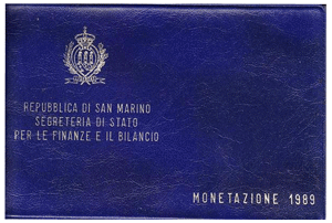 Cartera San Marino 1989 Oficial 10 Monedas Liras Fdc
