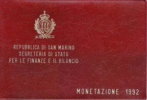 Cartera San Marino 1992 Oficial 10 Monedas Liras Fdc