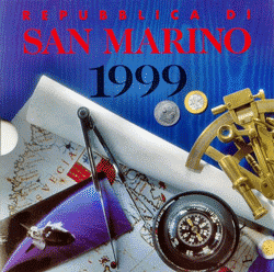 Cartera San Marino 1999 Oficial 8 Monedas Liras Fdc