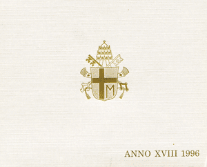 Cartera Vaticano 1996 Oficial Liras Juan Pablo II Fdc
