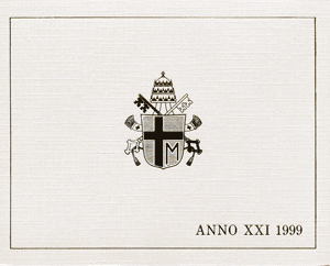 Cartera Vaticano 1999 Oficial Liras Juan Pablo II Fdc