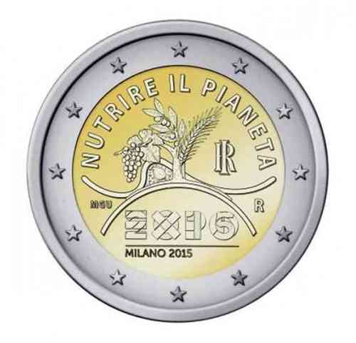 2 Euro Commemorativi Italia 2015 Expo Fdc Unc