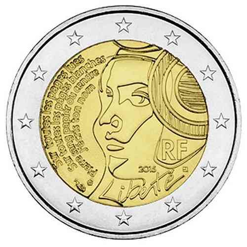 2 Euros Conmemorativos Francia 2015 225 Años Federación