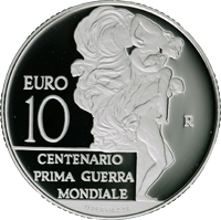 10 Euro Silver Italy 2015 100 Years First World War Proof