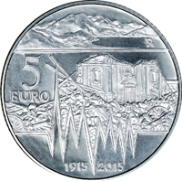 5 Euros Italie 2015 Argent Avezzano Be Proof