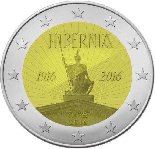 2 Euros Conmemorativos Irlanda 2016 Hibernia Unc
