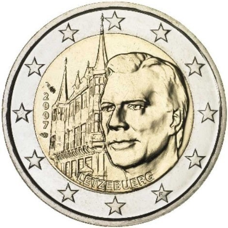 2 Euros Conmemorativos Luxemburgo 2007 Moneda
