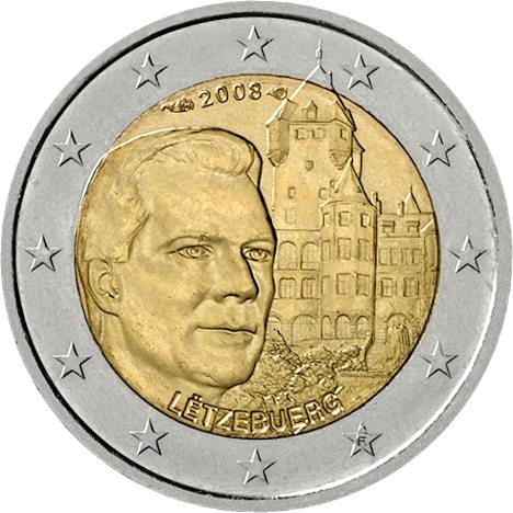 2 Euros Conmemorativos Luxemburgo 2008 Moneda