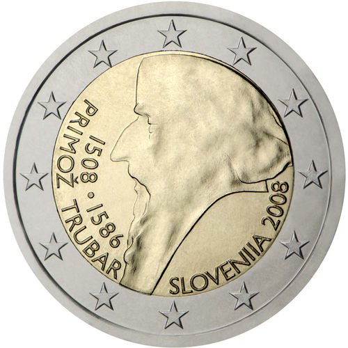 2 Euros Conmemorativos Eslovenia 2008 Moneda
