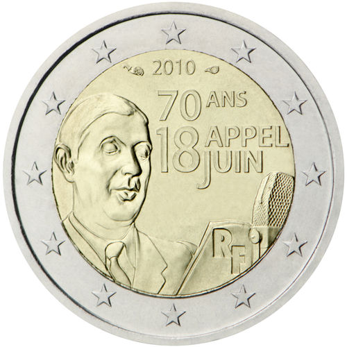 2 Euros Conmemorativos Francia 2010 Moneda