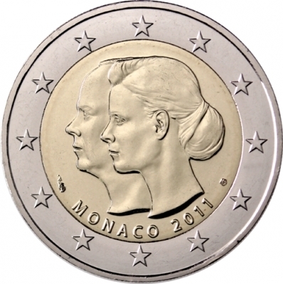 2 Euros Conmemorativos Monaco 2011 Matrimonio Moneda