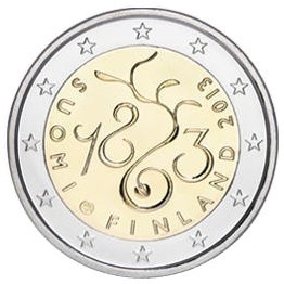 2 Euros Conmemorativos Finlandia 2013 Parlamento Moneda