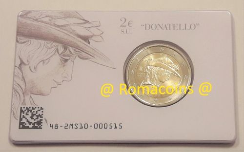 2 Euros Conmemorativos Italia 2016 Coincard Donatello Fdc