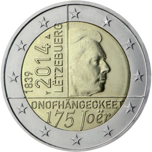 2 Euros Commémorative Luxembourg 2014 Pièce Indépendance