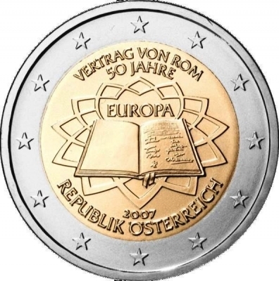 2 Euro Commemorativi Austria 2007 Trattato di Roma