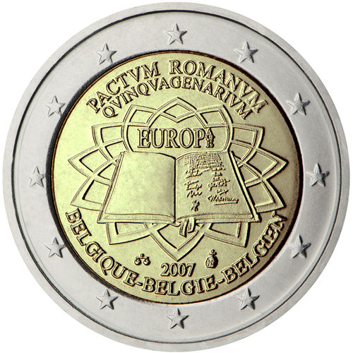 2 Euros Conmemorativos Belgica 2007 Tratado de Roma