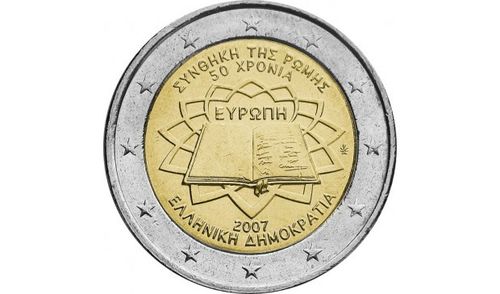 2 Euros Conmemorativos Grecia 2007 Tratado de Roma