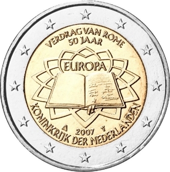2 Euros Conmemorativos Holanda 2007 Tratado de Roma
