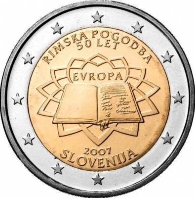 2 Euros Conmemorativos Eslovenia 2007 Tratado de Roma