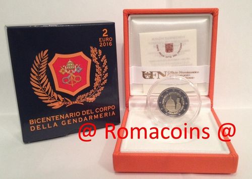 2 Euros Commémorative Vatican 2016 Be 200 Ans Gendarmerie Belle Epreuve