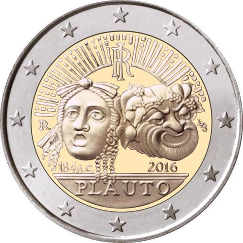 2 Euro Commemorativi Italia 2016 Moneta Plauto