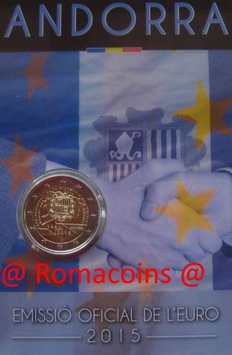 Coincard Andorra 2015 2 Euros 25 Años Acuerdo Aduanas
