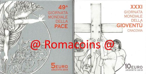 5 10 Euros Vaticano 2016 Monedas Plata Proof