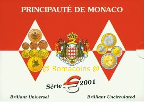 Kms Monaco 2001 Kursmünzensatz Euromünzen ST BU