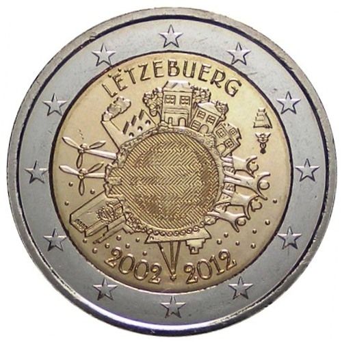 2 Euro Sondermünze Luxemburg 2012 10 Jahre Euro