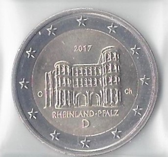 Moneda 2 Euros Conmemorativa Alemania 2017 Porta Nigra Ceca Casual