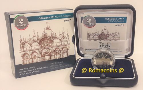 2 Euro Italia 2017 Basilica San Marco Venezia Proof Fondo Specchio Fs