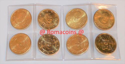 Serie Completa 50 Centimos Vaticano 2010 - 2017 8 Monedas Unc