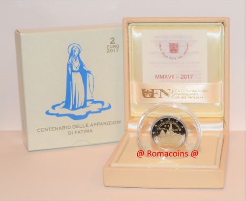 2 Euros Vaticano 2017 Virgen de Fátima Moneda Proof