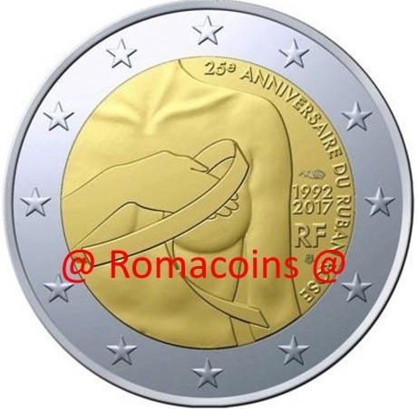 Moneda Conmemorativa 2 Euros Francia 2017 Lucha Cáncer Mama