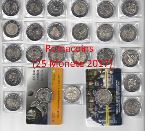 Serie Completa 2 Euros Conmemorativos 2017 25 Monedas