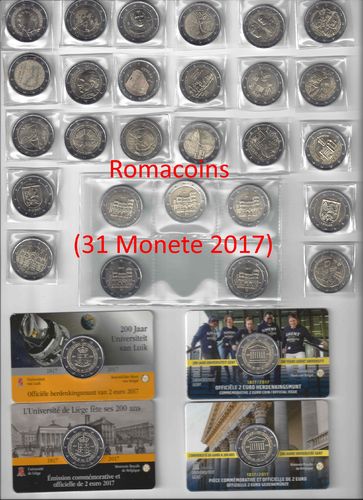 Serie Completa 2 Euros Conmemorativos 2017 31 Monedas