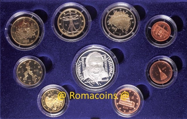 Details about   San Marino 2005 Complete Euro Proof Set 9 Coins Silver 5€ COA 