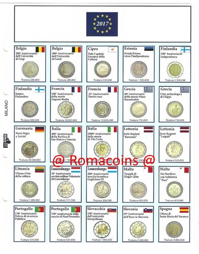 Aggiornamento 2 Euro Commemorativi 2017