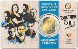 Coincard 2 Euro Belgio 2016 Team Belgium Lingua Olandese