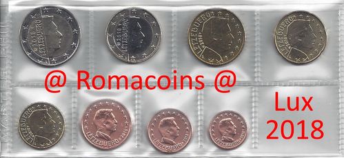 Serie Completa Lussemburgo 2018 1 cent - 2 Euro Unc