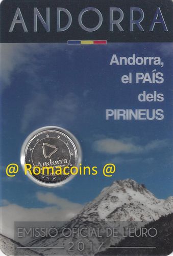 Coincard Andorra 2017 2 Euros El país de los Pirineos Fdc