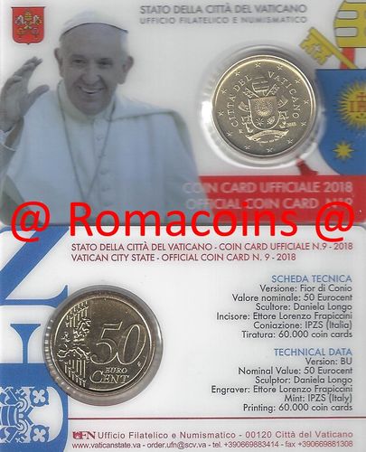 Coincard Vaticano 2018 50 Centimos Escudo Pontificado Francisco