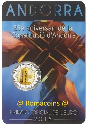 Coincard Andorra 2018 2 Euro 25 Anni Costituzione Andorra