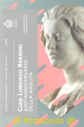 Moneda Conmemorativa 2 Euros San Marino 2018 Bernini