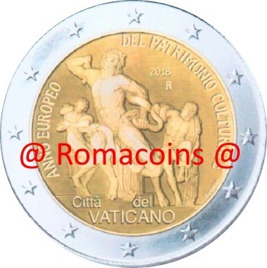 2 Euros Conmemorativos Vaticano 2018 Patrimonio C. sin cartera