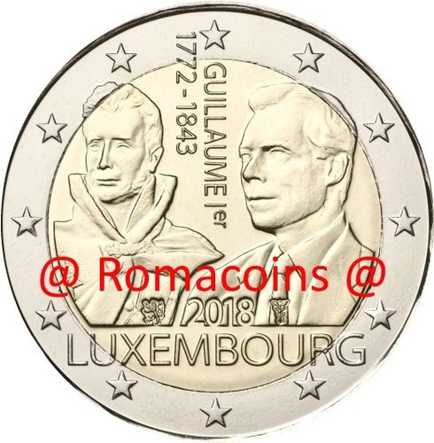 2 Euros Conmemorativos Luxemburgo 2018 Muerte de William I