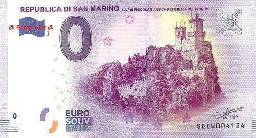 Billet Touristique 0 Euro Souvenir République Saint-Marin